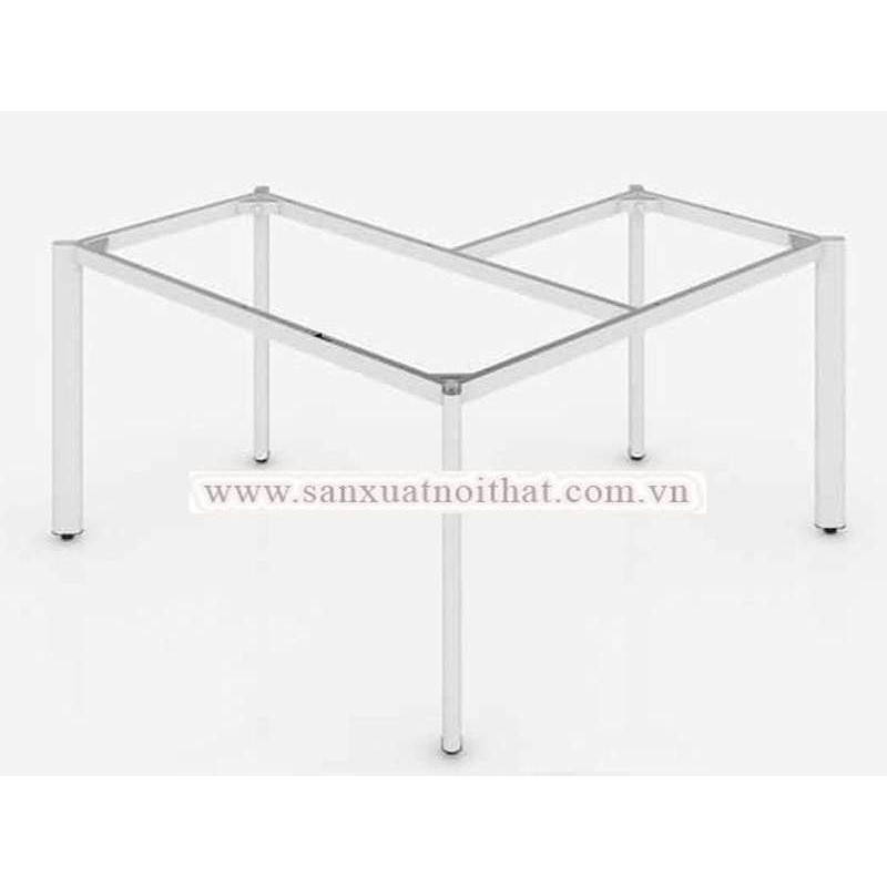 Khung bàn sắt tháo rời chữ L hộp oval 30x60