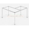 Khung bàn sắt tháo rời chữ L hộp oval 30x60