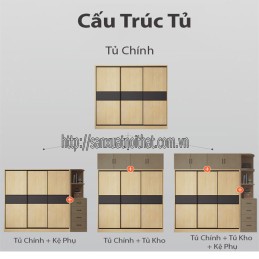Tủ quần áo cánh lùa (cửa trượt) DoHome DH202-5