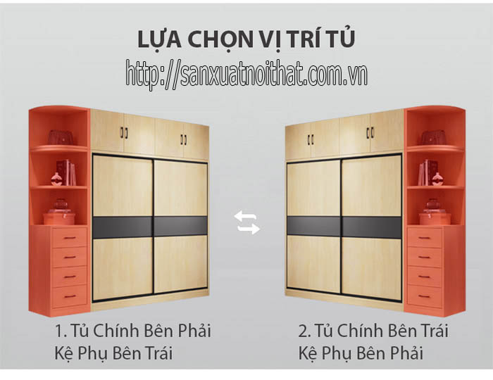 Tủ quần áo cánh lùa (cửa trượt) DoHome HD202-1
